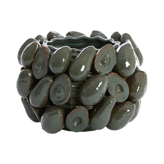 Vase décoratif pour plantes en céramique émaillée - 15 x 15 x 10