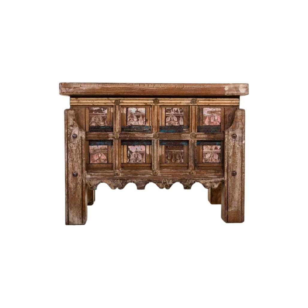 Table basse en bois ancien pour salon - 80 x 40 x 70