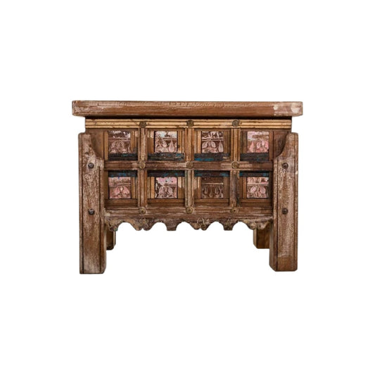 Table basse en bois ancien pour salon - 80 x 40 x 70