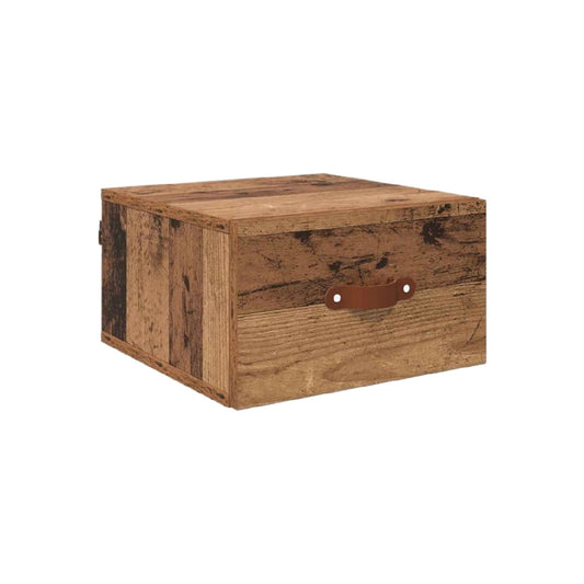 Boîte de rangement en bois recyclé pour la maison - 30 x 30 x 15