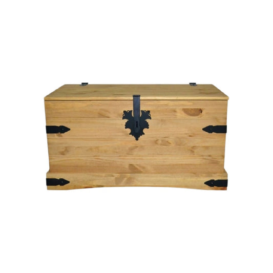 Coffre de rangement en bois massif pour intérieur - 80 x 40 x 40